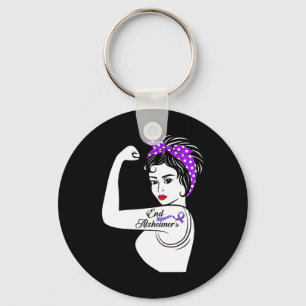 Bewustzijn Sterk Paarse Lint Vrouwen Bandana Cadea Sleutelhanger