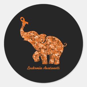 Bewustzijn van bloemenolifant-Oranje lint van leuk Ronde Sticker