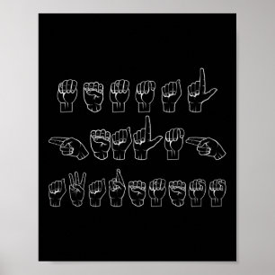 Bewustzijn van de gezondheid en gebarentaal handen poster