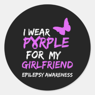 Bewustzijn van epilepsie Ik Draag Paarse voor mijn Ronde Sticker