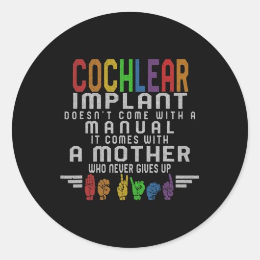 Bewustzijn van gehoorverlies Moeder Cochleair impl Ronde Sticker (Voorkant)