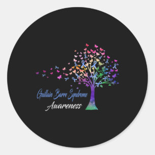 Bewustzijn van Guillain-Byré-syndroom met boomlint Ronde Sticker