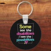 Bewustzijn van handicaps sleutelhanger (Achterkant)