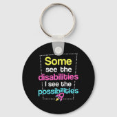 Bewustzijn van handicaps sleutelhanger (Achterkant)