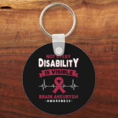 Bewustzijn van hersenaneurysma Niet elke handicap  Sleutelhanger (Achterkant)