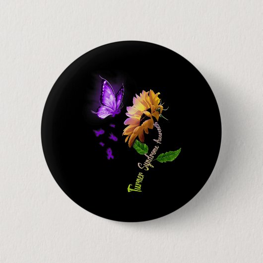 Bewustzijn van het Butterfly Sunflower Turner-synd Ronde Button 5,7 Cm (Voorkant)
