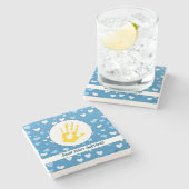 Bewustzijn van het hart- en handafdruksyndroom stenen onderzetter (Zijkant)