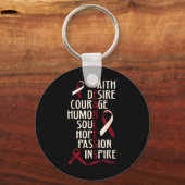 Bewustzijn van mondhalskanker onbevreesd sleutelhanger (Voorkant)