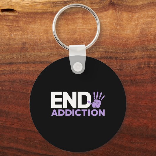 Bewustzijn van overdosering Eindverslaving Stoptek Sleutelhanger (Voorkant)
