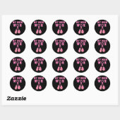 Bewustzijn voor borstkanker Mijn moeder won roze l Ronde Sticker (Vel)