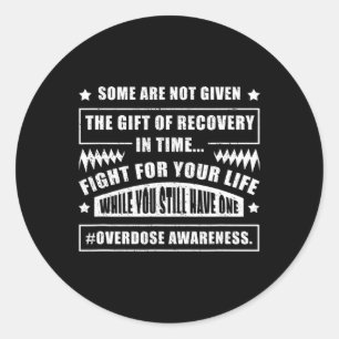 Bewustzijn Warrior Addiction Survivor Support Figh Ronde Sticker
