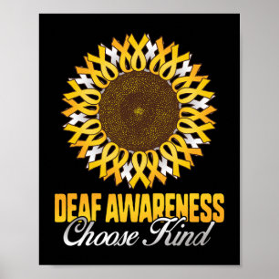 Bewustzijn Zonnebloem Kies Kind Geel Lint Asl Poster