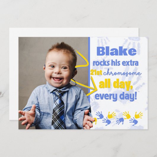 Bewustzijnsaankondiging bij downsyndroom kaart (Voorkant / Achterkant)