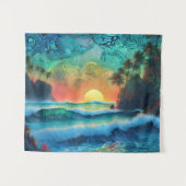 Beyond Blues Zeegezicht Wandkleed (Voorkant (horizontaal))