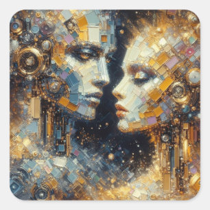 Beyond Feeling - Futurist Series Art Collectie Vierkante Sticker