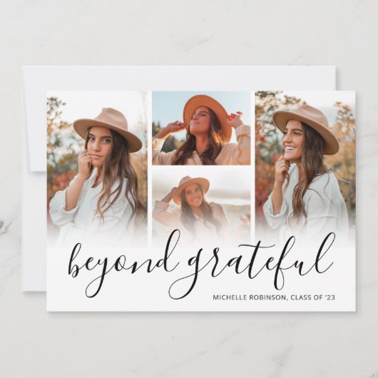 Beyond Grateful Afstuderen Foto Bedankkaart (Voorkant)