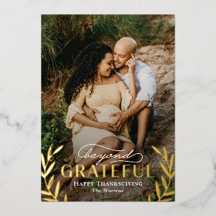 Beyond Grateful Folie Thanksgiving Photo Card Feestdagenkaart