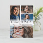 Beyond Grateful Photo Afstuderen Dank u kaart (Staand voorkant)