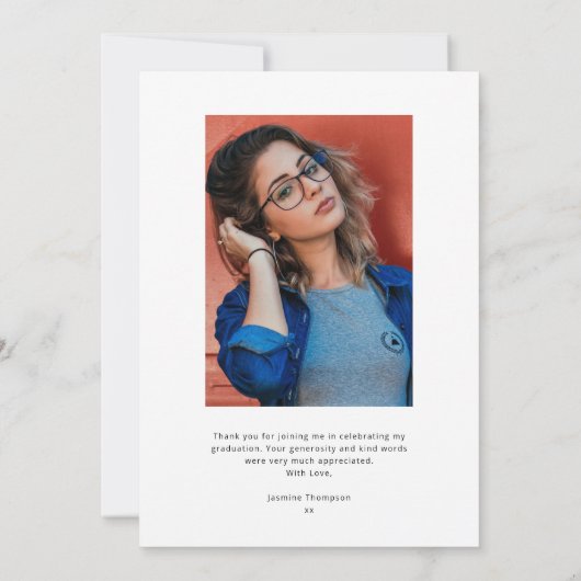 Beyond Grateful Photo Afstuderen Dank u kaart (Achterkant)