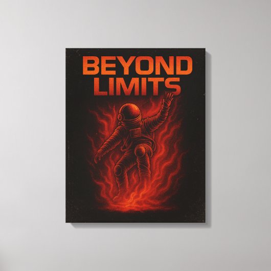 Beyond Limits Astronaut Motivational Poster Canvas Afdruk (Voorkant)