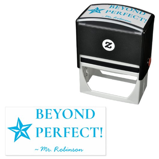 "BEYOND PERFECT!" Tutor Feedback Rubber Stempel (In situ)