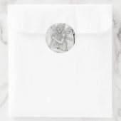 Beyond Time - fee met harp Ronde Sticker (Tas)