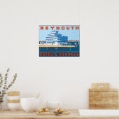 Beyrouth Hotel St. Georges, Vintage Poster (Keuken)