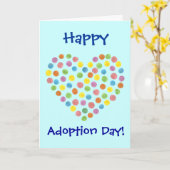 bezaaid hart Happy Adoption Day Kaart (Gele Bloem)