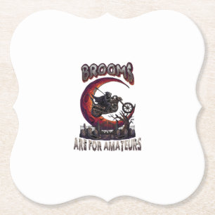 Bezem Amateurs Grim Reaper Motorfiets Halloween R Kartonnen Onderzetters