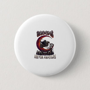 Bezem Amateurs Grim Reaper Motorfiets Halloween R Ronde Button 5,7 Cm