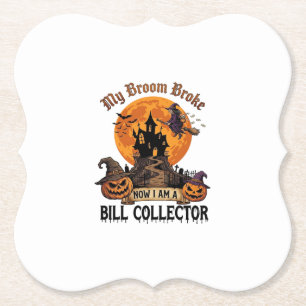 Bezem Braken Bill Collector Halloween Spoken Huis Kartonnen Onderzetters