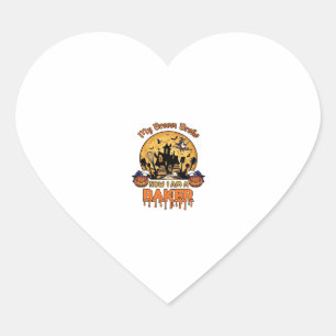 Bezem Gebroken Bakker Halloween Heks Chef Pompoen_ Hart Sticker