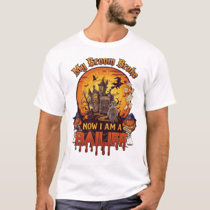 Bezem Gebroken Baljuw Halloween Geest Recht Pompoe T-shirt