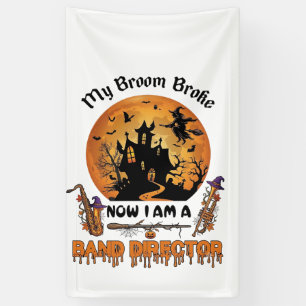 Bezem Gebroken Band Directeur Halloween Spokenhuis Spandoek