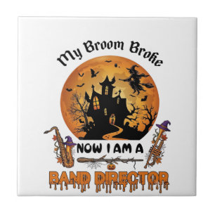 Bezem Gebroken Band Directeur Halloween Spokenhuis Tegeltje