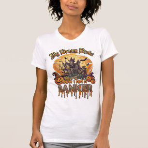 Bezem Gebroken Bankier Halloween Spokenhuis Heks P T-shirt