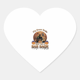 Bezem Gebroken Bar Achter Halloween Spokenhuis Hek Hart Sticker