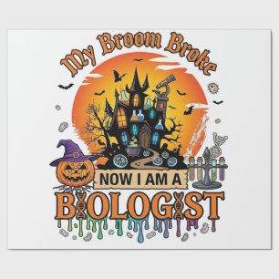 Bezem Gebroken Bioloog Halloween Geheime Kasteel P Cadeaupapier