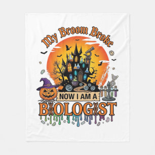Bezem Gebroken Bioloog Halloween Geheime Kasteel P Fleece Deken