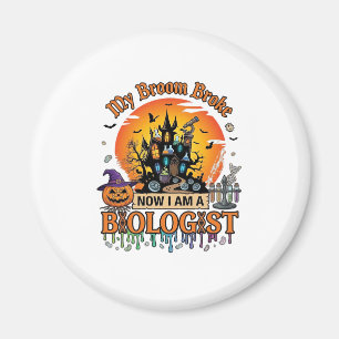 Bezem Gebroken Bioloog Halloween Geheime Kasteel P Magneet