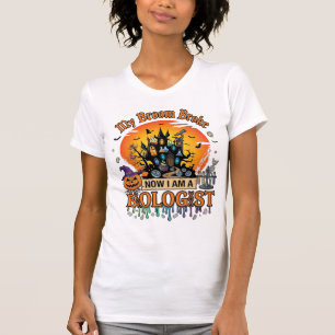 Bezem Gebroken Bioloog Halloween Geheime Kasteel P T-shirt