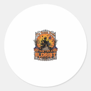 Bezem Gebroken Bloemist Halloween Heks Pompoen Spo Ronde Sticker