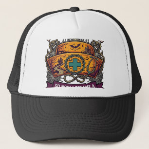 Bezem Gebroken Dialyse Verpleegster Halloween Muts Trucker Pet