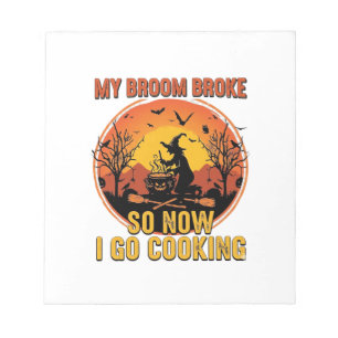 Bezem Gebroken Dus Nu Ga Koken Halloween_1 Notitieblok