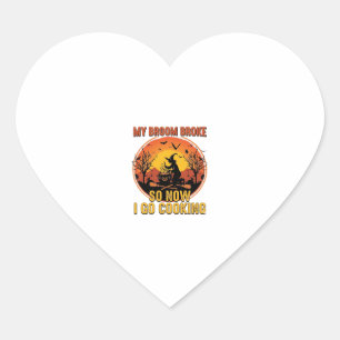 Bezem Gebroken Dus Nu Koken Halloween_1 Hart Sticker