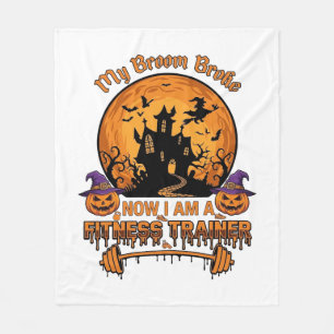 Bezem Gebroken Halloween Fitness Trainer Hekserij Fleece Deken