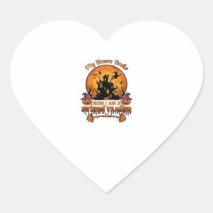 Bezem Gebroken Halloween Fitness Trainer Hekserij  Hart Sticker