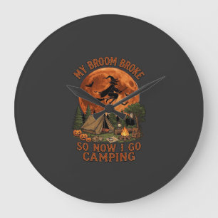 Bezem Gebroken Halloween Heks Kampeer Tent Kampvuu Grote Klok