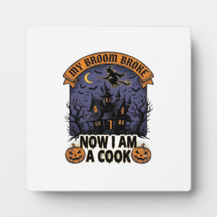 Bezem Gebroken Heks Halloween Kook Puns_1 Fotoplaat