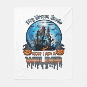 Bezem Gebroken Lasser Heks Fabriek Pompoenen Hallo Fleece Deken